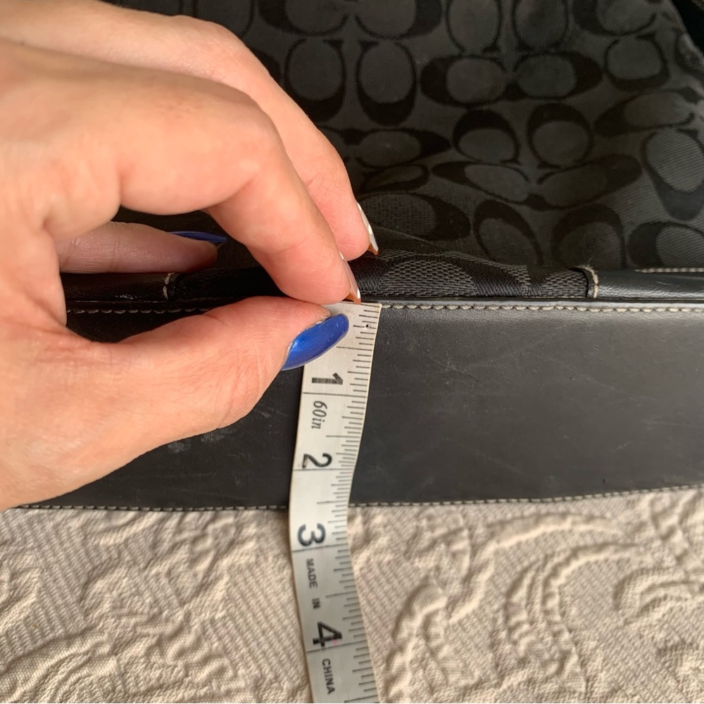 Coach Black Classic Monogram Signature Canvas Leather Trim Vintage Crossbody Bag - Picture 14 of 14